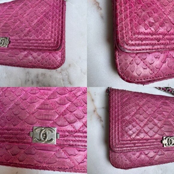 Chanel Exotic Python Boy WOC Wallet on Chain Crossbody - Picture 4 of 15